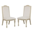 thumbnail image 3 of Furniture of America Clyde Wood 7-Piece Round Dining Table Set in Antique White, 3 of 13