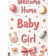 thumbnail image 4 of Decorative Design Welcome Home Baby Girl Polyester Material Baby Shower Banner Colorful Theme for Baby Shower Nursery Indoor Decoration, 4 of 8