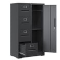Storage Vertical Filing Cabinet with Lock, Steel File Locker with 4 ...