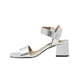 thumbnail image 2 of Zapatilla Tacon Ancho Para Mujer Salamandra® Plateado Correa plateado 26, 2 of 7