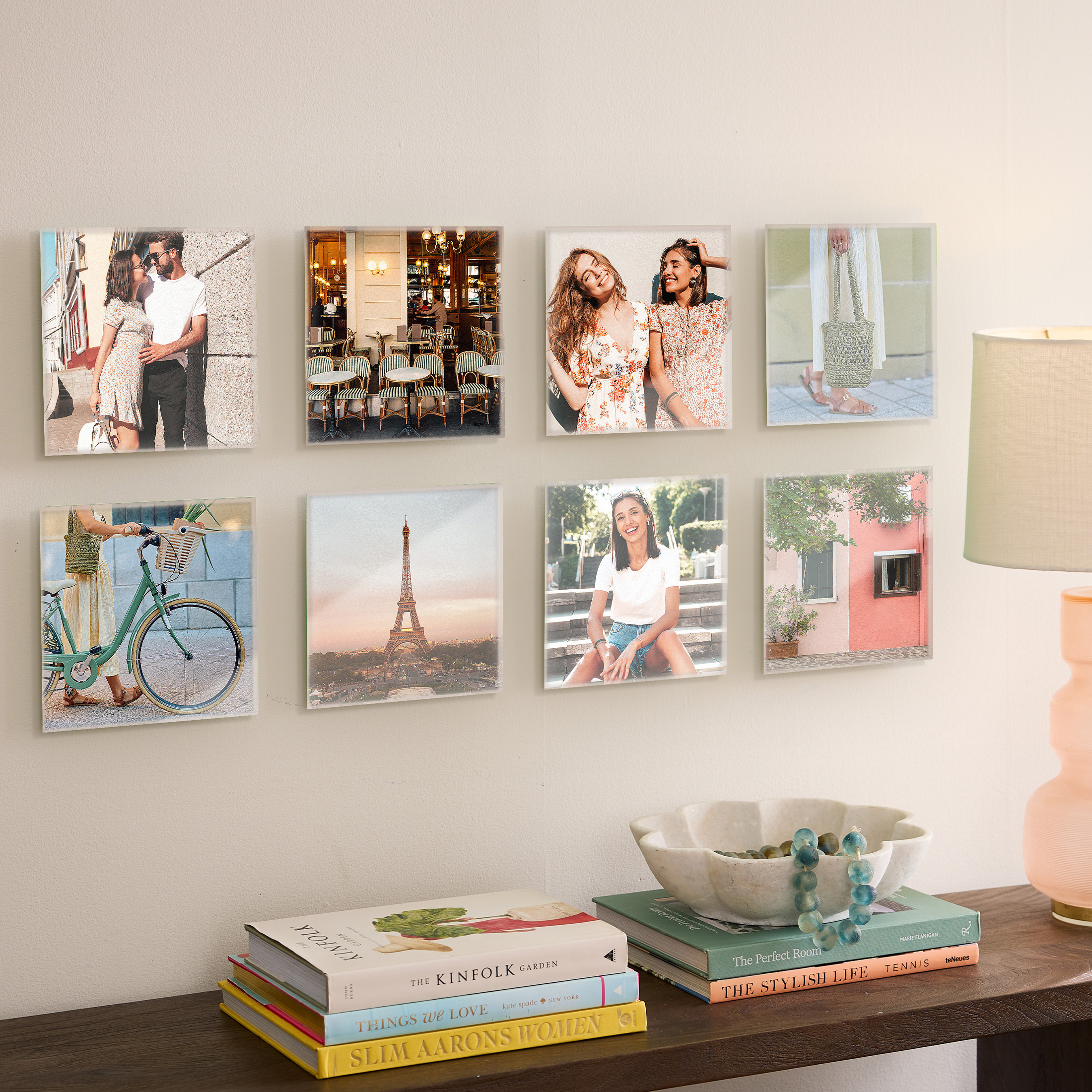 TilePix Glass Premium 8 x 8 Glass Picture Tile - Customizable Magnetic Photo Tile Picture Frame, Nail-Free Hanging Photo Frame