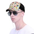 thumbnail image 4 of Picia Butterfly Flowers Pattern Trucker Hat,Baseball Cap,Sun Protection Cap,Stylish Headwear,Leisure Cap,Outdoor Sports Cap, 4 of 7