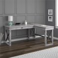 thumbnail image 2 of Pemberly Row wood L Desk with Lift Top in Rustic White, 2 of 10
