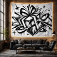 thumbnail image 6 of Moon Stars Graffiti with Topped Entire Textured Mimics, Mystical Fantasy for Space Lovers, Galaxy Room Decor, Housewarming Gift, Tapestry Wall Hanging for Bedroom and Dorm, 6 of 7