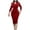 Red, variant on biudgviw Formal Dresses for Women Long Sleeve Collared V Neck Midi Suit Dress Fashion Back Slit Pencil Bodycon Work Dress