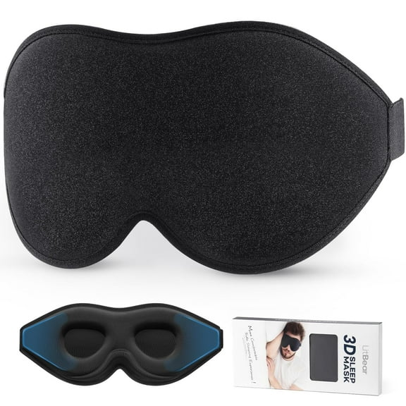 MUZPU Sleep Mask for Women Men, Eye Mask for Sleeping 3D Contoured Cup Blindfold, Upgraded Eye Cover with Adjustable Strap, Blockout Light, Eye Pillow Soft Comfy Eye Shade for Nap Travel Night Shift