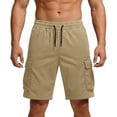 thumbnail image 4 of Jsaierl Cargo Shorts for Men Big and Tall Multi Pockets Shorts Outdoor Combat Shorts Loose Workwear Cargo Shorts with Drawstring, 4 of 7