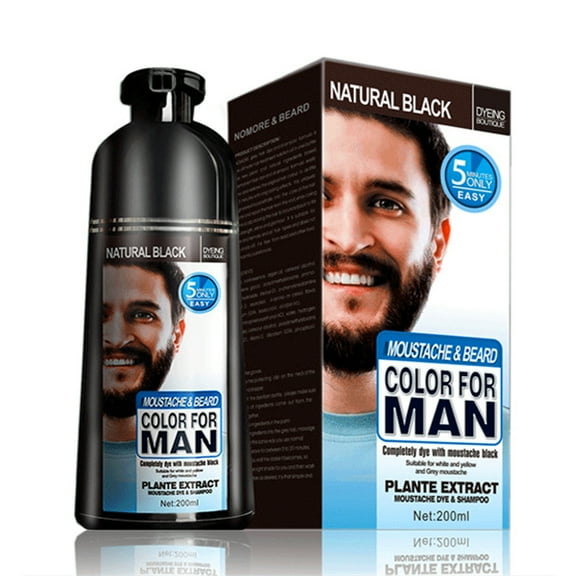 Mustache Beard Dye Cream for Men Natural Black Dye Wax Fast Color Long Lasting,200ml