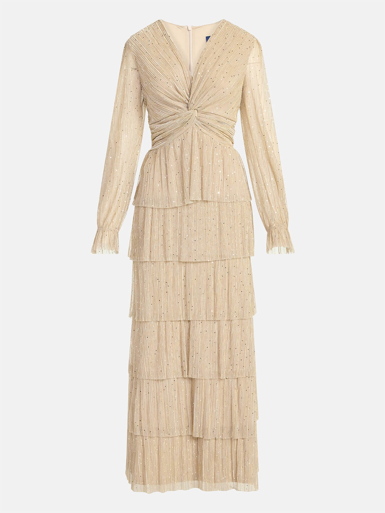 Scoop Women's and Women's Plus Glitter Ruffle Maxi Dress, Sizes XS-4X