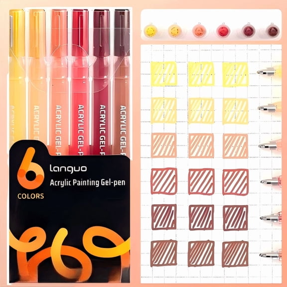 6pcs Set Handwriting fluorescent Pens(Vibrant warm) with a1.0mm stainless steel precision tip, large ink capacity, andsmooth writing performance. ldeal for drawing, coloringwriting, and taking notes.