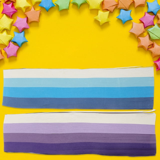 FESTFENDS 1080Pcs Paper Star Strips Assorted Color Origami Paper for Handmade Crafts Party Decor and Art Projects