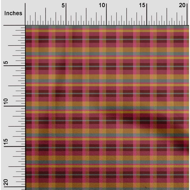 oneOone Viscose Chiffon Fabric Madras Check Print Fabric BTY 42 Inch Wide