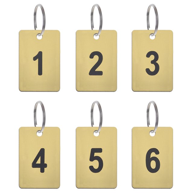 Aspire 100 PCS Numbered Key Tag, 1 to 100 Engraved Number Discs Table Tags for Restaurants (Golden)