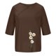 thumbnail image 3 of Blusas de Manga Corta para las Mujeres Impresas Cuello Redondo Camiseta Casual, Blusa de Algodón de Imitación para las Mujeres, 3 of 4