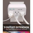 thumbnail image 3 of Protection contre les Surtensions de Sortie Fosmon 3 (2 Pack), Rallonge de Robinet Adaptateur Multiprise Murale 1200J, Voyage Portable de 1875 Watts, 3 of 5