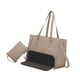 thumbnail image 4 of Bolsa de para mujer bolso de computadora acolchado para viajes de oficina de collage casual Caqui, 4 of 8