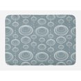 thumbnail image 1 of Geometric Bath Mat, Inner Spirals Ellipse Forms with Wavy Horizontal Short Lines Abstract Modern, Plush Bathroom Decor Mat with Non Slip Backing, 29.5" X 17.5", Blue Grey Dust, by Ambesonne, 1 of 2