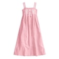 thumbnail image 6 of Ecqkame Summer Dresses for Women Square Neck Sleeveless Embroidered Floral Casual Flowy Daily Vacation Maxi Dress with Side Pockets Pink L, 6 of 6