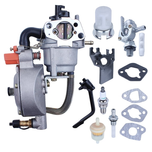 Dual Fuel Carburetor Carb Kit for Honda GX160 GX200 168F Spacer Fuel Petcock US