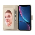 thumbnail image 7 of Allytechgroup Wallet Case for Apple iPhone XR with Crossbody Strap Hand Wrist, Makeup Mirror Cards Slots Cash Pocket RFID Blocking Flip Stand Slim Case Cover for iPhone XR, Beige, 7 of 7