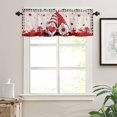 thumbnail image 3 of Valentines Birthday Gifts Window Curtain Kitchen Valance for Living Room Valentines Day Red Love Romantic Gnome Black and White Buffalo Plaid Farmhouse Rod Pocket Curtain Valance 1 Panel 54x18 Inch, 3 of 6