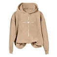 thumbnail image 4 of XINXIAOO Women's Sweatshirts Hoodies Long Sleeve Hoodie Pullover Hoodie Unisex Hoodie Khaki Clothes Fall Sweatshirts for Women Streetwear, 4 of 4