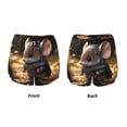 thumbnail image 3 of Rateoe Cute Big-Eared Mouse Printed 2 in 1 Women's Workout Shorts for Athletic Gym Running Shorts with Phone Pockets-Small, 3 of 7