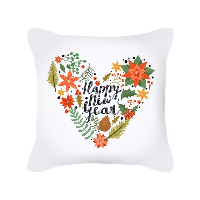Fundas de almohada navideñas, Muñeco de nieve estampado, Árbol de Navidad, Ciervo navideño, Papá Noel, Funda de almohada decorativa para sofá de Feliz Navidad Fundas de cojines kaili Sencillez