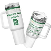 Funny Spreadsheets Tumbler with Handle and Straw, 40oz Excel Coffee Cup with Lid, Accountant Mug, Funny Gifts for Coworkers, Office and Boss Gifts Accounting Christmas Gift