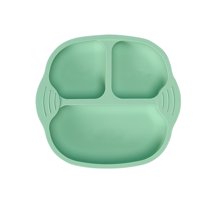 Nkmbld Food Grade Unbreakable Portion Control Dinner Diet Plates, Reusable Lightweight Divided Dish Set Stackable Divider Plates, Green