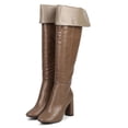 thumbnail image 5 of New Women Breckelles Linda-22 Leatherette Over The Knee Block Heel Tailored Boot, 5 of 5