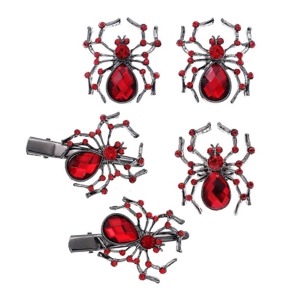 Spiders Shape Hairpins/Earring/Rings Harajuku Girl Diamond Decals Bangs Ponytail Braids Hair Clip for Woman Girl Gift