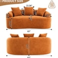 thumbnail image 3 of Orange Sofa with 3 Pillows | Ideal for Living Room Decor | Benefit from Breathable, Non-staining Chenille, 3 of 5