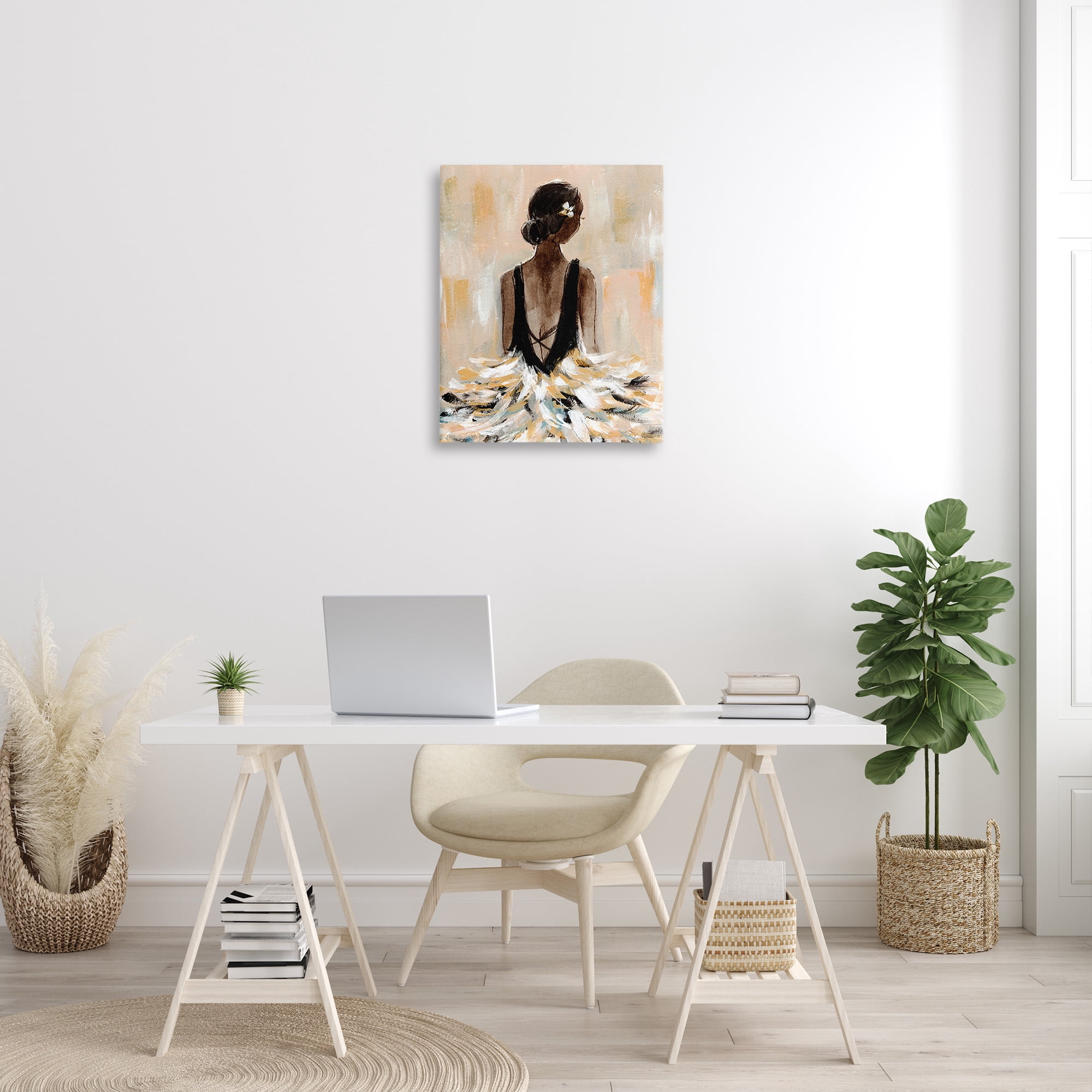 Stupell Industries Ballerina in Abstract Gown Beauty & Fashion Painting Gallery Wrapped Canvas Art Print Wall Art, 24 x 30