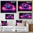 thumbnail image 4 of Designart "American Muscle Car In Neon Brilliance I" Cars American Muscle Floater Framed Canvas Wall Art, 4 of 5