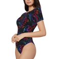 thumbnail image 2 of Fotbe Women Short Sleeve Bodysuit Round Neck Sea Turtle Bodysuit For Women Round Neck Scoop Neck Long Sleeve Stretch Tops Jumpsuit-Large, 2 of 9
