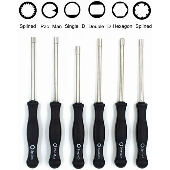Pac-Man, Simple D, Double D, Hex, Outils de Dentelure 21 et 7 (6 Pcs) Ensemble d'Ajusteur de Carburateur de Moteur 2 Temps
