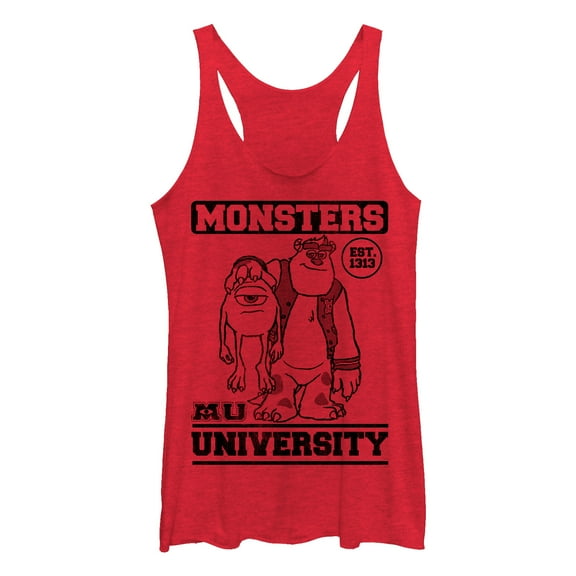 Women's Monsters Inc College Est. 1313  Racerback Tank Top Red Heather Medium