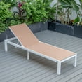 thumbnail image 3 of LeisureMod Marlin Patio Chaise Lounge Chair With Aluminum Frame Light Brown, 3 of 17