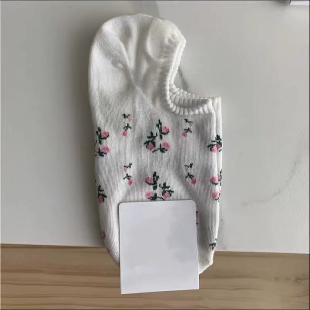Xiao Hua 6 pares de calcetines invisibles para mujer - Tobilleros bajos antideslizantes - Calcetines invisibles para uso casual y formal - Suaves y elásticos, color blanco