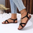 thumbnail image 5 of Wide Width Shoes for Women, Wide Width Sandals for Women, Womens Sandals Dressy Summer: Comfortable Bohemian Flats Elastic Ankle Strap Walking Vacation Shoes 2026 Women Footwear, Brown 6.5, 5 of 8