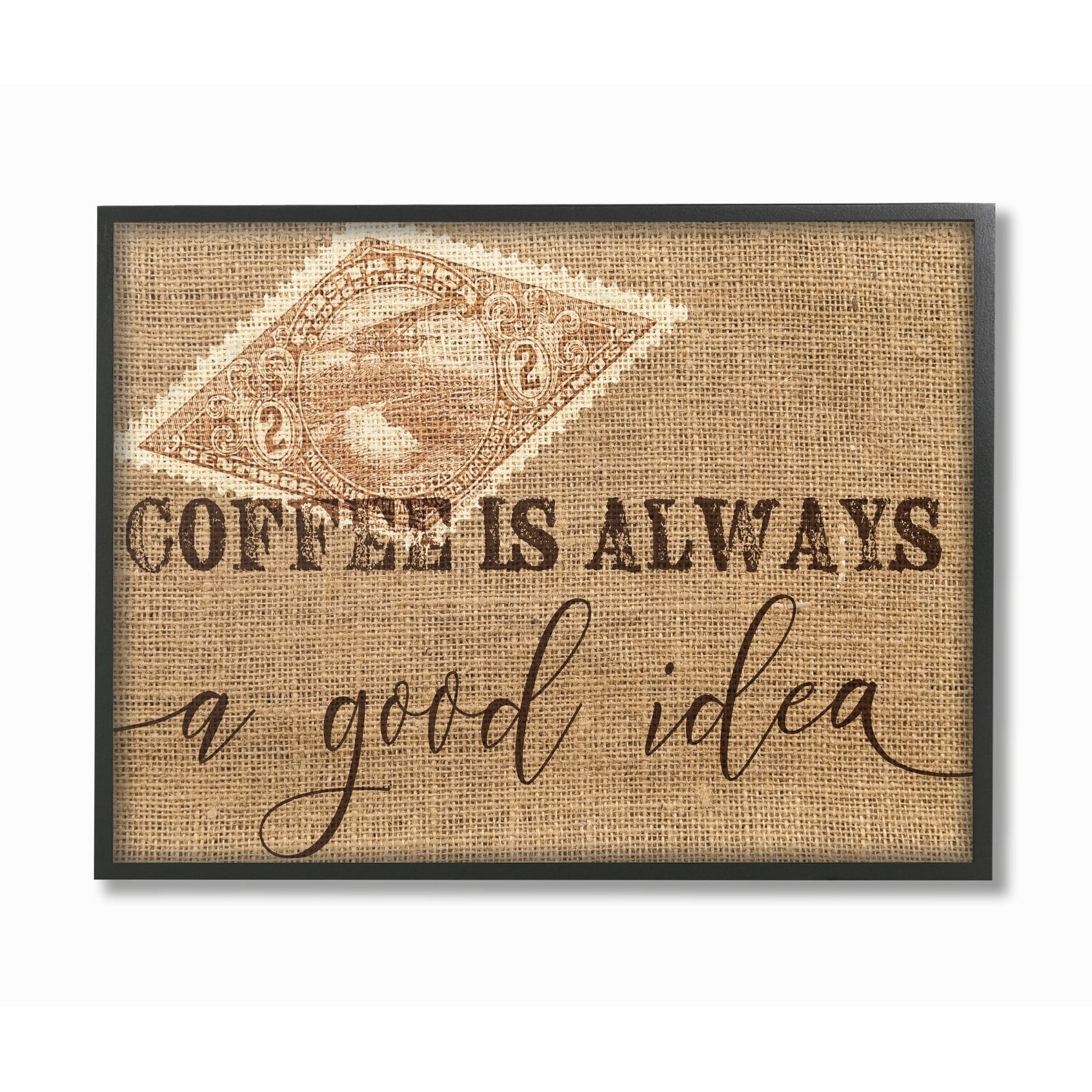 Stupell Industries Coffee is Always a Good Idea Novelty Painting Black Framed Art Print Wall Art, 11 x 14