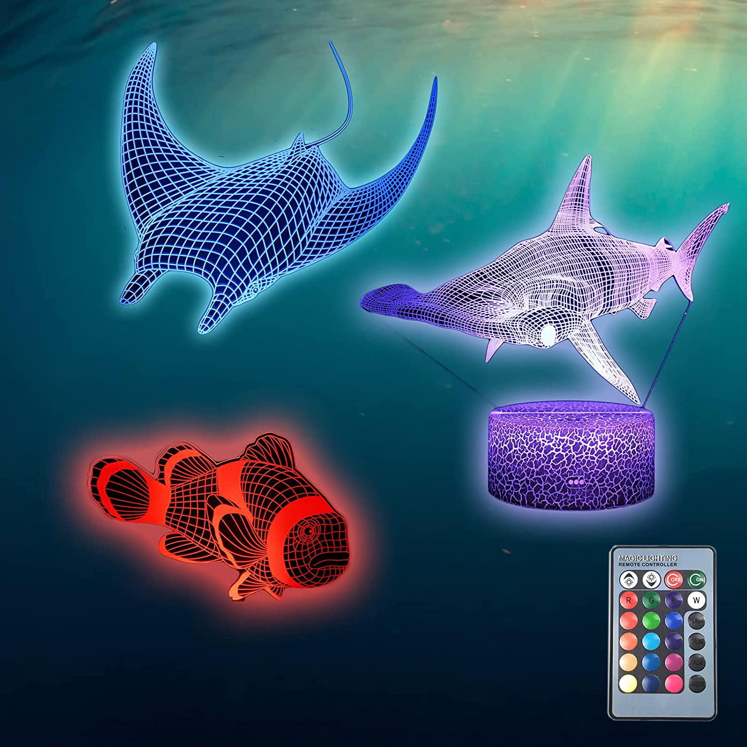 Lampe Méduse Éclairante - Veilleuse Déco Pour Chambre Et Salon