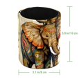 thumbnail image 4 of Organizador de escritorio compacto para bolígrafos: útiles de maquillaje y estudio de arte, diseño de elefante colorido., 4 of 5