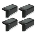 thumbnail image 1 of Paquete de 4 luces solares para terraza FloreceBien para exteriores, iluminación LED impermeable negra para escalones, patios y caminos, 1 of 5
