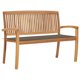 thumbnail image 1 of Banco de patio exterior VidaXL apilable con cojín de madera de teca, 1 of 9