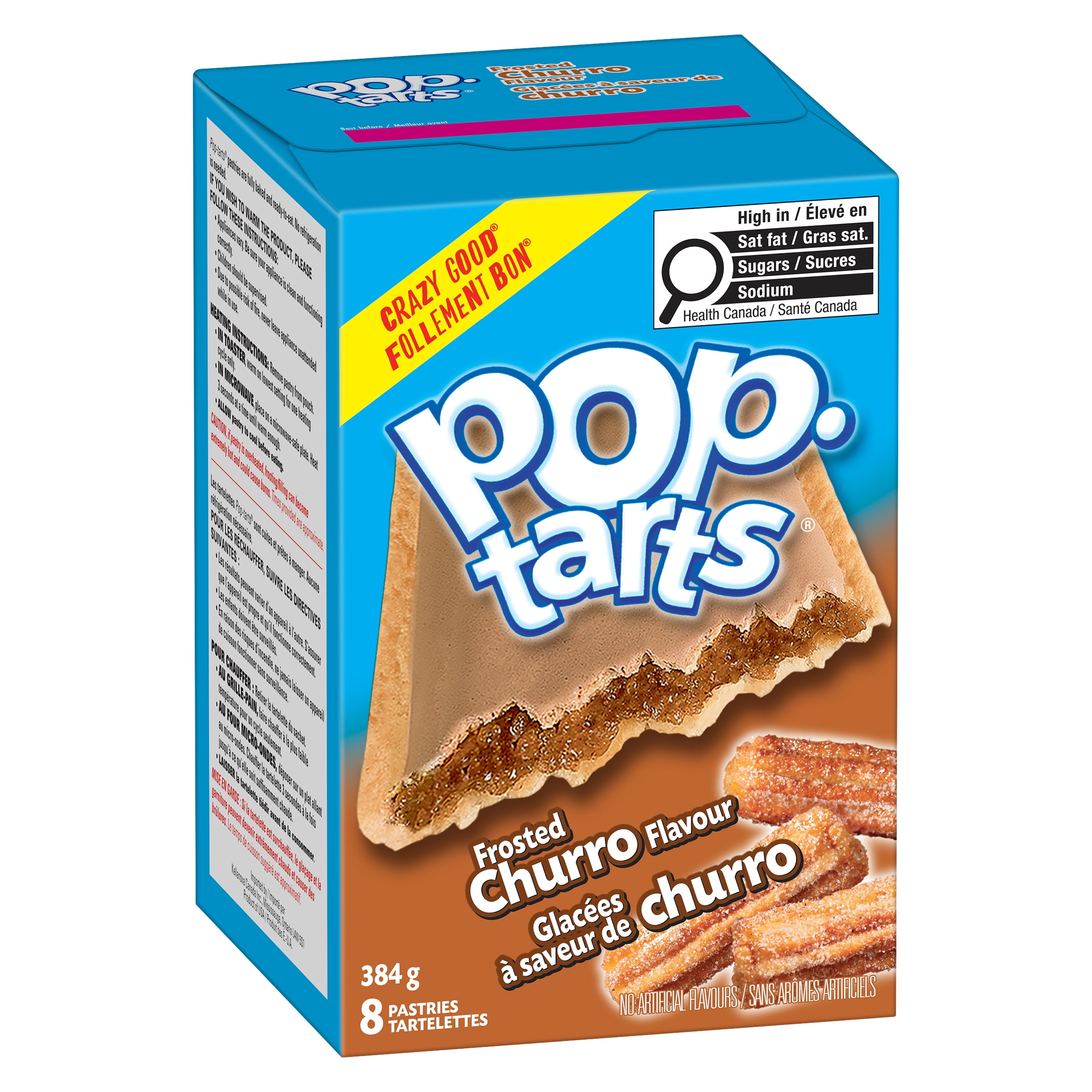 Pop-Tarts® Frosted Churro Flavour Pastries, 384 g, 8 Pastries, PT BRWN SGR CINN PSTRS 8CT 384GMX12
