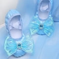 thumbnail image 2 of Girls' ballet shoes multicolour dance training cat claw shoes child Bow diamond dance shoes soft soled stage performances shoes (PURPLE,34), 2 of 5