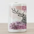thumbnail image 3 of Deer Ceramic Toothbrush Holder, Sketch of Deer with Flowers Leaves and Dream Catcher Tribal Art Boho Style Print, Decorative Versatile Countertop for Bathroom, 4.5" X 2.7", Black Fuchsia, by Ambesonne, 3 of 4