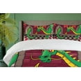 thumbnail image 4 of Ambesonne Cartoon Duvet Cover Sets, Castle with Dragon, 2-King, Ruby Green, 4 of 7